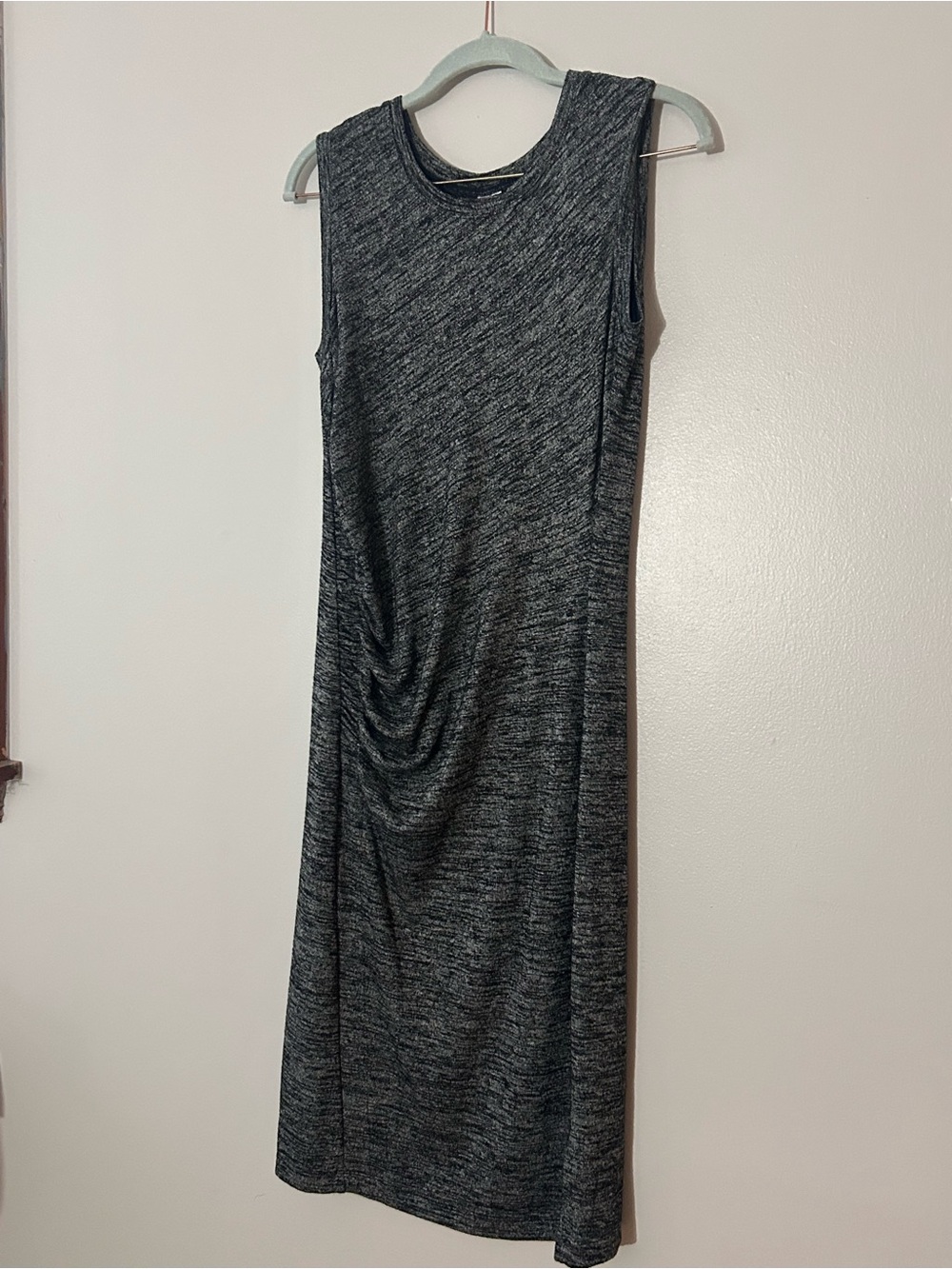 GAP Sleeveless Heathered Maxi Dress in Charcoal Gray